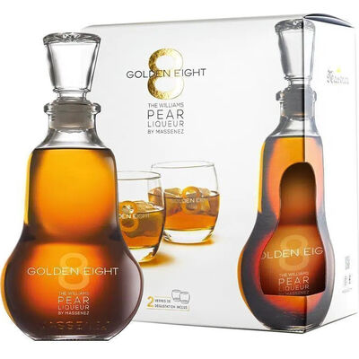 159337HD.jpg GOLDEN 8 LIQUEUR DE POIRE 25° 70CL + 2 verres – Image 1